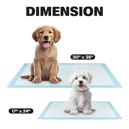 BV Small Puppy Pads 100 Count 17"x24" - Leak-Proof & Absorbent Pee Pads For Dogs with 6-Layer Design, Rapid Dry Sheet & Built-In Attractant - Dog Pad with Odor Control, Perfect for Puppies&Senior Dogs - size: Small / 100-Count (Standard)