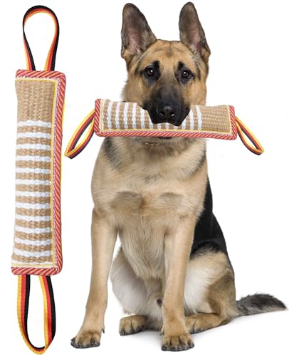 Clysoru Dog Tug Toy Tough Jute Bite Pillow Lasting Training Equipment Puppy to Large Dogs Interactive for Large and Small - color: flower flag
