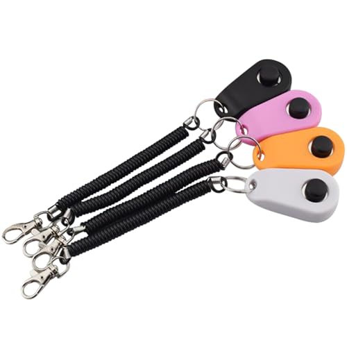 URBEST 4pcs Pet Training Clicker with Wrist Strap-Dog Training Clickers (Webbing) - style: Webbing