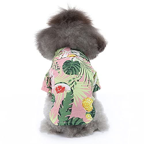 Tangpan Summer Pet Daisy Hawaiian Beach Plaid Print Shirts Clothes for Dog S07 Pink M - color: Z Pink, size: Medium