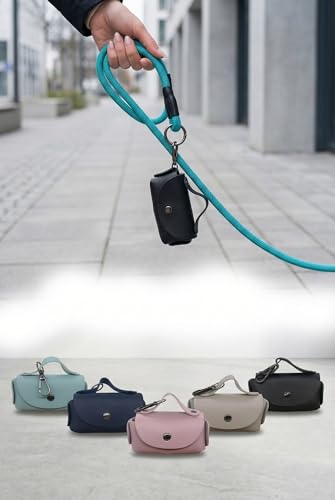 Pet Poop Bag Dispenser with Clip, Portable Waste Bag Holder, 5 Colors Available, 3.9 x 2.4 x 1.2 inches (Light Blue) - color: Light Blue