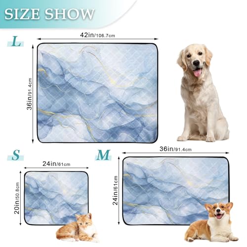 Qilmy Marble Pet Mat, Waterproof Reusable Dog Training Pad Anti-Slip Pet Creat Pad for Small Medium Large Dogs and Cats - size: Smallx3