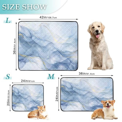 Qilmy Marble Pet Mat, Waterproof Reusable Dog Training Pad Anti-Slip Pet Creat Pad for Small Medium Large Dogs and Cats - size: Medium+Large