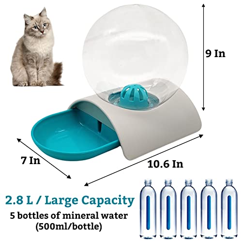 Hamiledyi Automatic Water Dispenser for Cats and Dogs - 2.8 Liter Gravity Pet Water Station, Spill-Proof Spherical Waterer for Puppies, Kittens and Rabbits - color: Pink