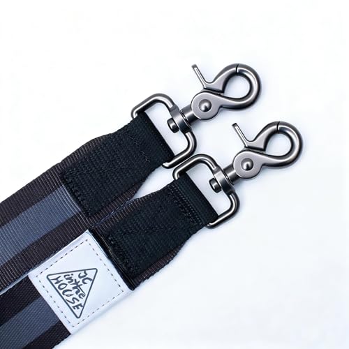 Hands Free Dog Leash, Heavy Duty with Waist Belt & Storage Pouch, Strong Pull Control, Two Handles Bungee for Running & Walking, Big & Medium Dogs, Black - color: Black