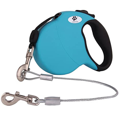 16ft Retractable Dog Leash for Large Breed Dogs up to 110 lbs with a Detachable Chew Proof Extender Wire Ropes (Blue L) - color: Blue, size: Large
