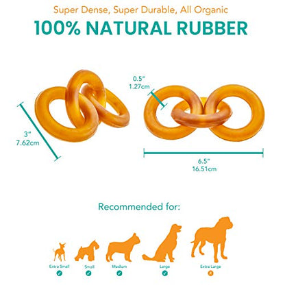 Fuzzy Puppy Dog Toys for Aggressive Chewers: All-Natural Rubber, Durable Dog Chew Toy, Great Teething Toys for Puppies | Three Ring Circus (FP-Toy01) - style: Three Rings