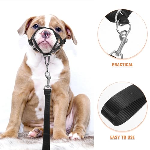Healifty Adjustable Soft Dog Muzzle 2pcs Set Large Size Pet Grooming Mask for Training Walking and Travel