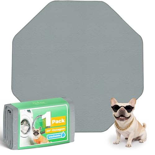 FXW Washable Pee Pads for Dogs, Puppy Pads with Super Absorbent, Specifically Designed Rollick/Homeplus 24inch 8 Panels Dog Playpen, 29" Octagon, Gray, 1 Pack - color: Gray, size: 29" Octagon (1 Pack)