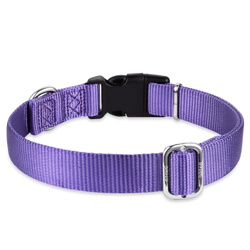 Hyhug Small Dog Collar Quick-Release Purple| Heavy-Duty Nylon Puppy Collar, Adjustable & Durable Pet Supplies for Boy & Girl Dogs (Small, Ultra Violet) - color: Ultra Violet, size: Small