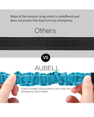 AUBELL Dog Seat Belt for Car,Updated 3-in-1 Adjustable Reflective Bungee Heavy Duty Dog Car Harness Tether with Clip Hook Latch & Buckle,Swivel Zinc Alloy Carabiner,Blue - color: Blue