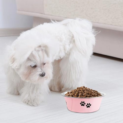 Stainless Steel Dog Bowls, Nonslip Rubber Bottom No Spill Proof Skid Metal Insulated Dog Bowls for Large Medium Small Breed Dogs (Pink, 3.6 Cups/29 OZ) - color: Pink, size: 3.6 Cups/29 OZ