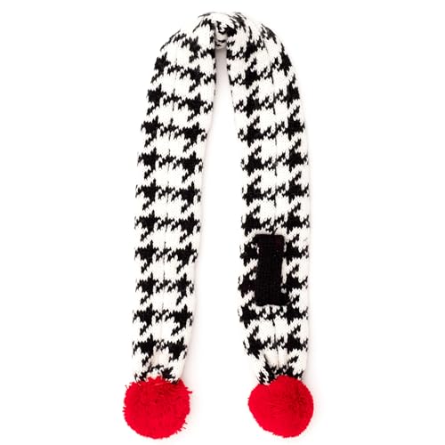 THE WORTHY DOG Houndstooth Sweater & Scarf Set Dog Sweater – Warm Pullover Dog Clothes with Leash Opening, Acrylic Double Knit & High-Cut Belly - Black, X-Small - color: Houndstooth - Black/White/Red, size: X Small