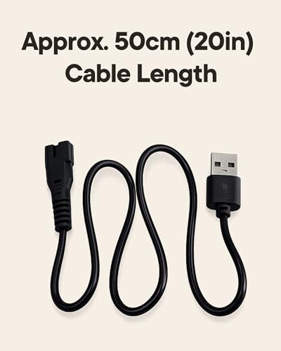 FURBONA Replacement Charging Cable for 18mm Paw Trimmer FB-PT02YE-US & FB-PT02BL-US, USB-A Power Cord, 50cm / 20in Backup Charger, 5V Charging Cable