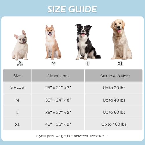 JOEJOY XL Dog Beds Large Sized Dog, Rectangle Washable Orthopedic Pet Bed with Removable Zipper Cover, Cute Soft Calming Puppy Pet Bed with Jacquard Shaggy Plush & Non Skid Bottom - color: Cozy Clouds Blue, size: XL (42"x36"x9")