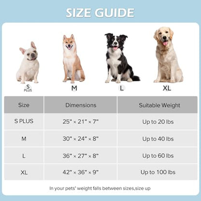 JOEJOY Large Dog Beds Large Sized Dog, Rectangle Washable Orthopedic Pet Bed with Removable Zipper Cover, Cute Soft Calming Puppy Pet Bed with Jacquard Shaggy Plush & Non Skid Bottom - color: Cozy Clouds Blue, size: L (36"x27"x8")