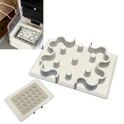Slow Feeder Bowl Insert Compatible with PETLIBRO RFID Smart Feeder, Silicone Pet Food Pad with Suction Cups, 7-Pillar Anti-Choking Design for Cats and Small Dogs (Gray) - color: Gray