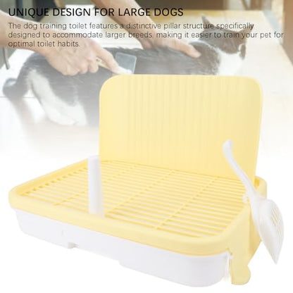 HEEPDD Large Dog Potty Tray, Puppy Potty Training Tray with Leakproof Design Spacious Indoor Dog Toilet for Medium Large Dogs 18.5x14.57x3.15in Pet Toilet with Pillar Structure (Yellow) - size: yellow
