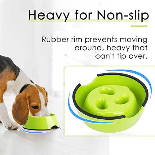 Super Design Slow Feeder Dog Bowl, 1 Cup, Non-Slip, Heat-Resistant, Sturdy, Dishwasher Safe, Suitable for Large Dogs - color: Green, size: M