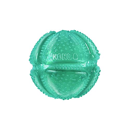 KONG Squeezz Dental Ball - Dog Toy for Cleaning Teeth - Flexible Chew Toy for Gentle & Mild Chewers - for Medium/Large Dogs - style: Ball