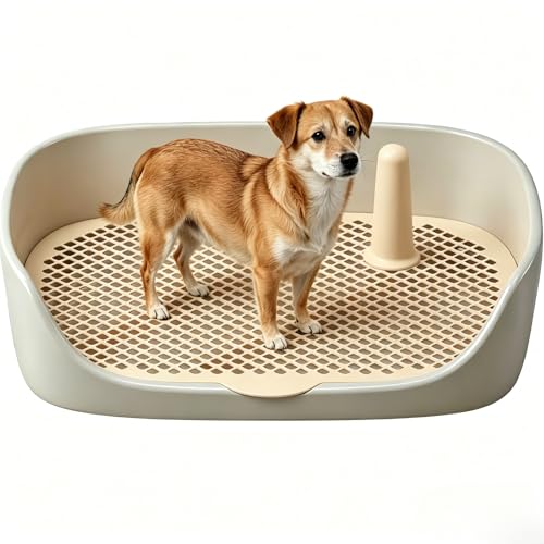Dog Toilet Training Potty Tray, Reusable Training Pad Holder Pet Bedpan, Indoor Puppy Potty Trainer for Small Dogs Puppies and Small Animals 15.75''LX11.81''WX4.33''H (Grey) - color: Grey