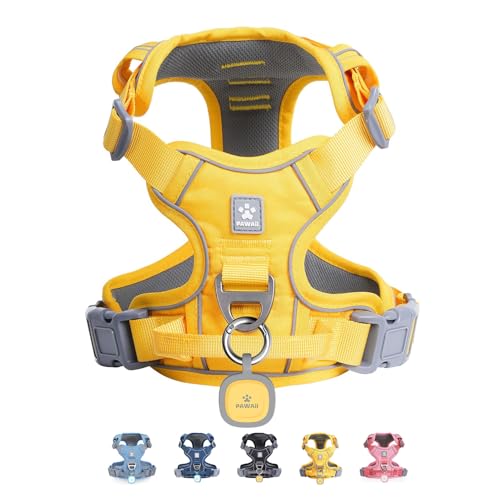 Pawaii No Pull Dog Harness with Pet ID Tag,Reflective Strips No Choke Front O Ring Breathable Mesh Adjustable Soft Padded Pet Vest with Easy Control Handle for Small Dogs | Built for safer walks with a QR Pet ID Tag, front no pull clip, reflective trim, c