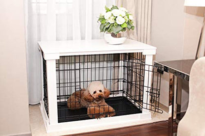 zoovilla White Dog Cage with Crate Cover, Dog Kennel Small - size: 27.2"L x 20.7"W x 22.0"H