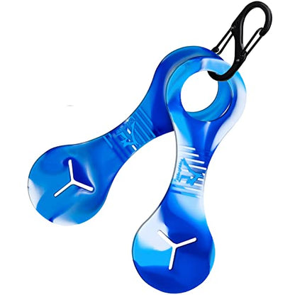 Dog Poop Bag Holder for Leash Waste Bag Carrier Dog Poop Bag Dispenser for Walking Running Bicycle Accessory 2 Pieces (Mixed Blue) - color: Mixed Blue