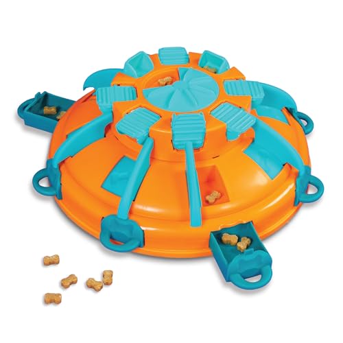 Outward Hound by Nina Ottosson Tower of Treats Level 4 Expert Dog Treat Puzzle for Enrichment, Orange - color: Tower of Treats (Orange, Blue)