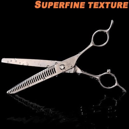 High-end Professional Dog Grooming Curved Thinning Scissors Teeth Blending Shears Pet Texturizing Thinner Blender Shears 7 Inch Extremely Very Sharp Made Of Stainless Steel Alloy For Dog Cat Groomer - style: 7inch Big Teeth Curved Thinning