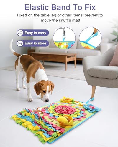 Snuffle Mat for Dogs -30.7 * 18.9inch Pet Treats Feeding Mat, Interactive Dog Puzzle Toy for Boredom, Dog Feeding Mats for Slow Feed, Relieve Anxiety, Encourages Natural Foraging Skills - size: 30.7*18.9in