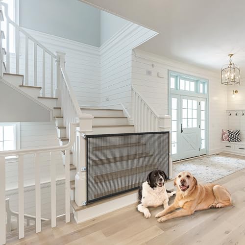 Magic Mesh Dog Gate for Doorways – Indoor Pet Gate 30"x70" for Kitchen, Stairs, Hallway, Fits 64–66" Wide Openings - size: 30"Hx70"W(Pack of 1)