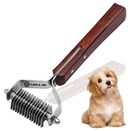 Flamia & Jabz Undercoat Rake for Dogs & Cats, Dematting Grooming Stripper Tool (14 Blades) - size: 14 Blades