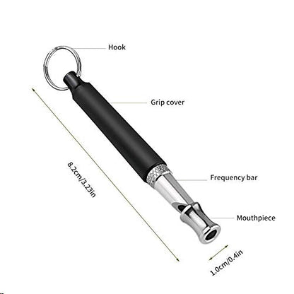Dog Whistle to Stop Barking, Adjustable Pitch Ultrasonic Training Tool Silent Bark Control for Dogs-2 Free Lanyard Strap with Pack of 2 PCS Pet Whistle