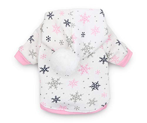 Dog Shirts Winter Fleece Hoodie Puppy Christmas Snowflake T Shirt for Small Dogs, XS - color: Snowflake, size: X-Small (Under 3.3lb)