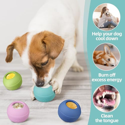 Long-Lasting Interactive Dog Lick Toy, Stuffable Dog Enrichment to Keep Dogs Busy, Wobbly Treat Dispensing Freezable Chew Toys, Food-Grade Safe (Teal Blue,S) - color: Teal Blue, size: S