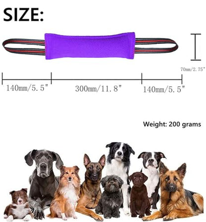 Clysoru Tug Toy for Dogs Tug of War Dog Toy with 2 Strong Red Band Handles Lasting Training Equipment Puppy to Large Dogs Interactive Toy Best for Tug of War Pull Indestructible Rope Toys (Purple) - color: purple