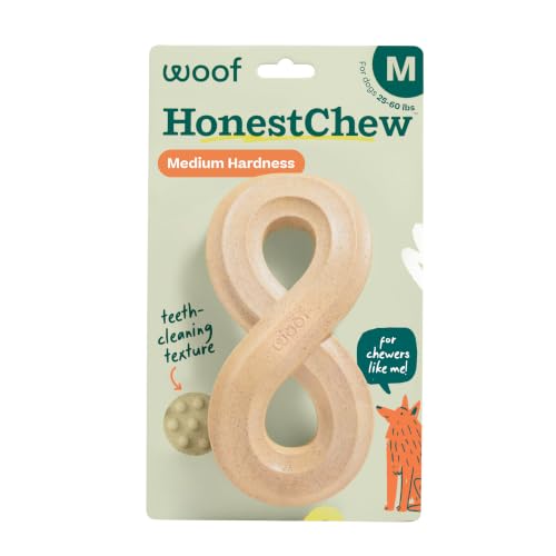 WOOF HonestChew Dog Toy Infinity - Durable Dog Chews - Made with Natural, Plant-Based Ingredients - Splinter-Resistant - Safer Than Dog Bones - Medium - size: Medium