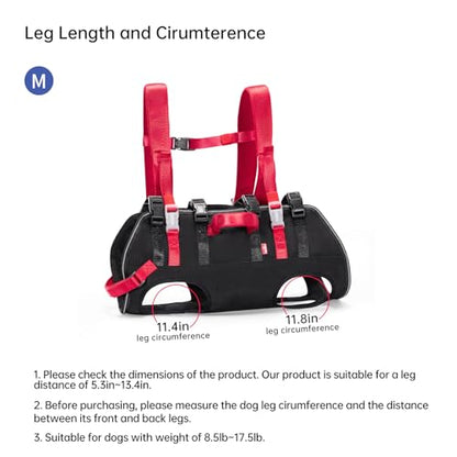Wakytu Dog Emergency Rescue Sling - Lightweight Packable Lift Harness with Handle - Safe Transport for Small Medium Dogs - Ideal for Hiking Skiing（8.5-17.5lbs） - size: M（8.5-17.5lbs）