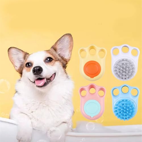 Pet & Grooming Supplies Kitten/Dog Massage Brush Shampoo Dispenser/Washing Grooming Supplies Pet Brush for Bathing Dogs - color: Gray
