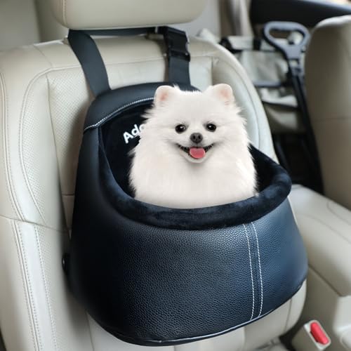 Dog Car Seat for Small Dogs, Luxury PU Leather Dog Booster Seat, Car Seats for Dogs, Can be Used as Pet Carrier Bag