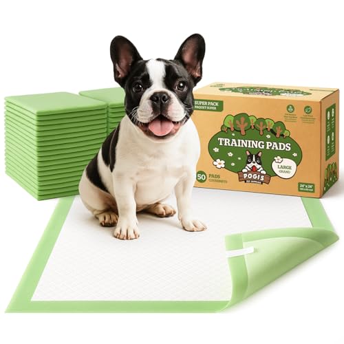 Pogi’s Dog Pads with Sticky Tabs – Large, Super Absorbent, Odor Blocking, 20-Count (24x24in) - size: Large - 24 x 24"