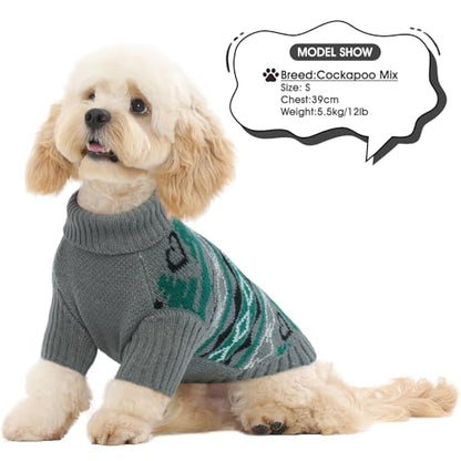 Christmas Dog Sweater for Small to Large Dogs - Festive Grey Knit Pullover, Cute Holiday Winter Coat, Soft & Warm Pet Clothing, Machine Washable Grey L - color: Grey, size: Large