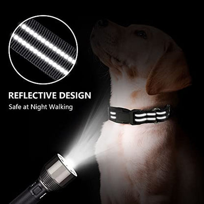 Hikiko Martingale Collar for Dogs Reflective Nylon Puppy Dog Collar with Quick Release Buckle Adjustable Training No Slip Dog Collar (X-Small, Black) - color: Black, size: X-Small