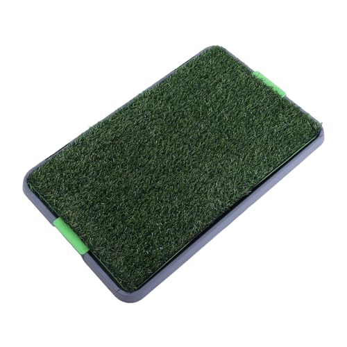 Pomya Large Artificial Grass Puppy Pee Pad, 3 Layers Reusable Dog Potty Training Pad with Tray, Washable Indoor Dog Grass Mat for Potty Training, 26.8x16.5in Green, 1-Pack (68x42.5cm/26.8x16.5in 1PCS)