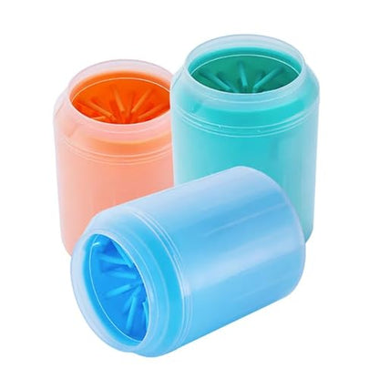 Dog Paw Cleaner Cup, Soft Silicone Combs, Portable Outdoor Pet Towel, Foot Washer, Paw Clean Brush, Quickly Foot Cleaning(Blue,L-9.2x15.2cm)