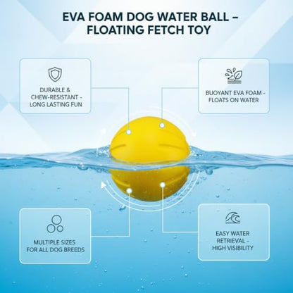 Easy-Grab Floating Dog Disc, Soft EVA Foam Flying Toy for Water Fetch, Yellow - size: 2.76 x 2.76 x 2.76 in