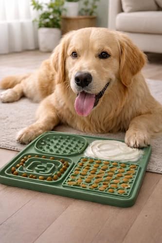 Hearth & Paw Silicone Lick Mat for Dogs, Sage Green | Slow Feeder & Enrichment Mat, Food-Grade 100% BPA-Free Silicone, Mental Stimulation, Better Digestions, Anxiety Relief - color: Sage Green