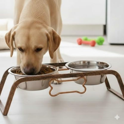 Loving Pets Elevated Dog Bowls – Raised Stainless Steel Dog Bowls with Steel Stand – Non-Skid, No Spill Feeder for Small, Medium & Large Dogs – Easy to Clean, Durable Raised Dog Feeding Station - color: Aged Copper, size: 2 Quarts