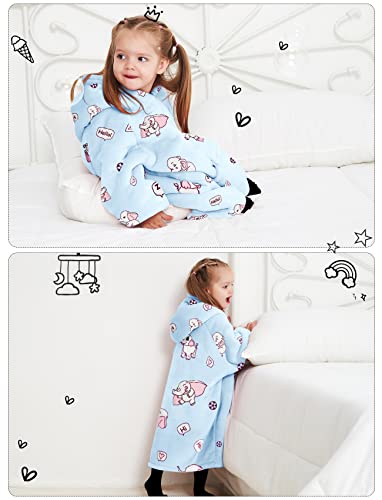 KFUBUO Wearable Blanket Hoodie for Kids Toddlers Sherpa Blanket Sweatshirt With Pocket Cute Hoodies 2-6 Year Old Girl Boy Birthday Gifts Elephant - color: Printing-elephant, size: Kids 2-6YR